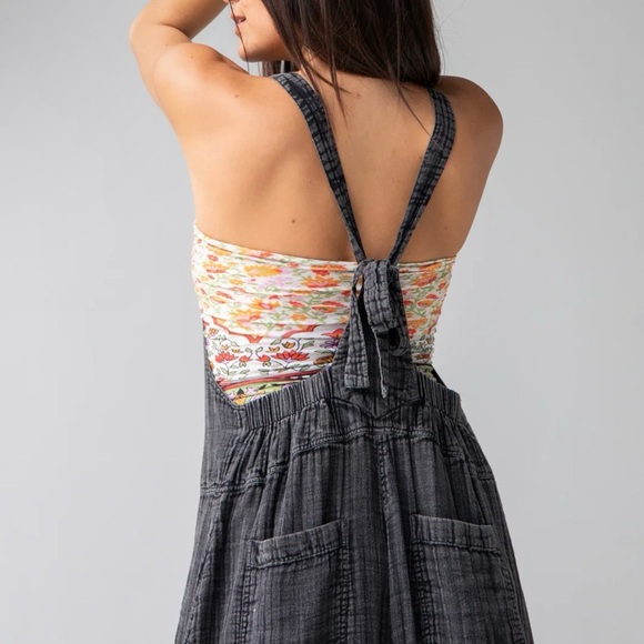 Natural Life Dakota Tie Overall Washed Black Cotton Sz XS - Picture 4 of 8